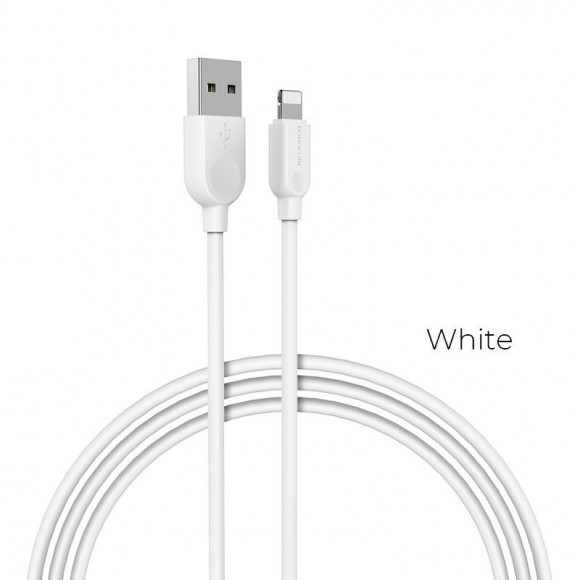 Кабель USB Borofone BX14 для Lightning, 2.4A, длина, 1 метр, белый