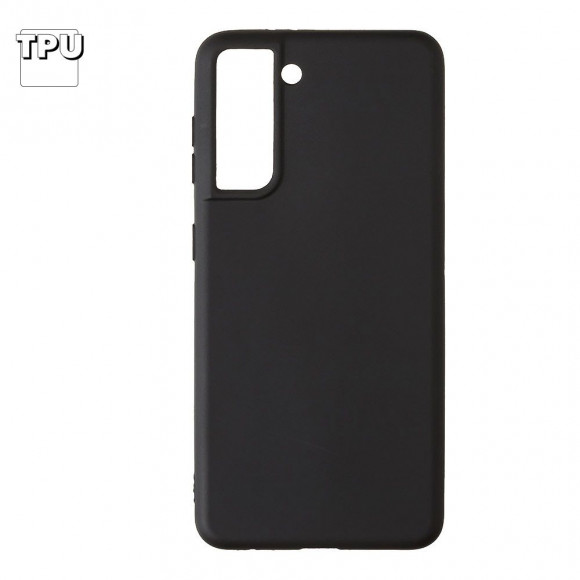 Силиконовый чехол "LP" для Samsung Galaxy S21 TPU, черный, непрозрачный (европакет)