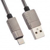 USB кабель "LP" для Apple 8-pin металлический Гламурный Ананас (черный, коробка)