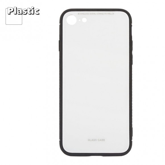 Защитная крышка "LP" для Apple iPhone 7, 8 "Glass Case", белое стекло (коробка)