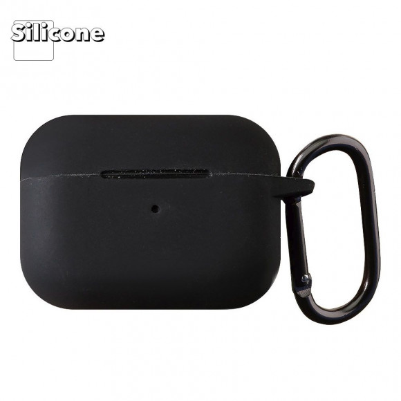 Силиконовый чехол для AirPods Pro 2 с карабином (черный)