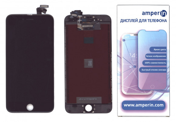 Дисплей Amperin для Apple iPhone 6 Plus в сборе с тачскрином (IPS) черный Дисплей Amperin для Apple iPhone 6 Plus в сборе с тачскрином (IPS) черный