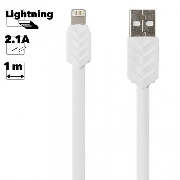 USB Дата-кабель Remax Fishbone для Apple 8-pin, 1 метр, белый