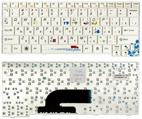Клавиатура для ноутбука Lenovo IdeaPad S10-2, белая