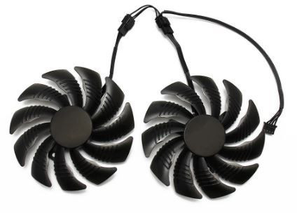 Вентилятор (кулер) для видеокарты Gigabyte RX 470, 570, 580, GTX 1060 88мм двойной, 4-pin