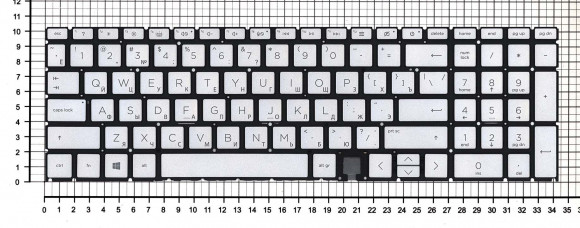 Клавиатура для ноутбука HP Envy 15-ED, 17-CG, серебристая с подсветкой
