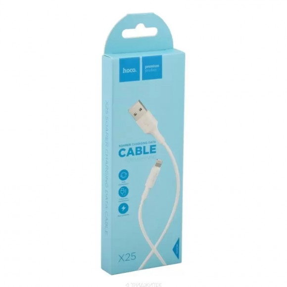 USB кабель Hoco X25 Soarer Charging Data Cable For Lightning, 1 метр, белый USB кабель Hoco X25 Soarer Charging Data Cable For Lightning, 1 метр, белый