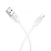 Кабель USB Borofone BX19 для Lightning, 2.4A, длина, 1 метр, белый