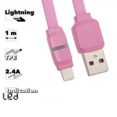 USB кабель Remax Breathe Series Cable RC-029i для для Apple 8-pin, розовый