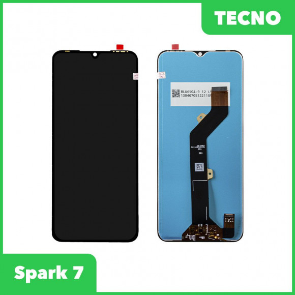 LCD дисплей для Tecno Spark 7 в сборе с тачскрином (черный) Premium Quality