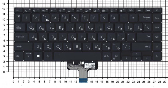 Клавиатура для ноутбука Asus UX435EG, черная Клавиатура для ноутбука Asus UX435EG, черная