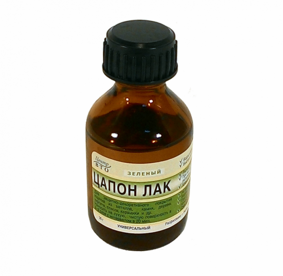 Лак ЦАПОН, флакон, 30мл., зеленый Лак ЦАПОН, флакон, 30мл., зеленый