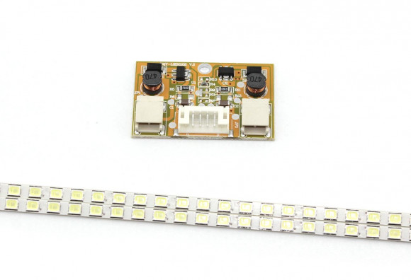 Светодиодная подсветка для 19" 2 линейки 418x3мм + инвертор (комплект)