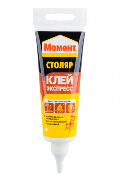 Момент Столяр экспресс клей цв.светлого дерева (125 г) BL1