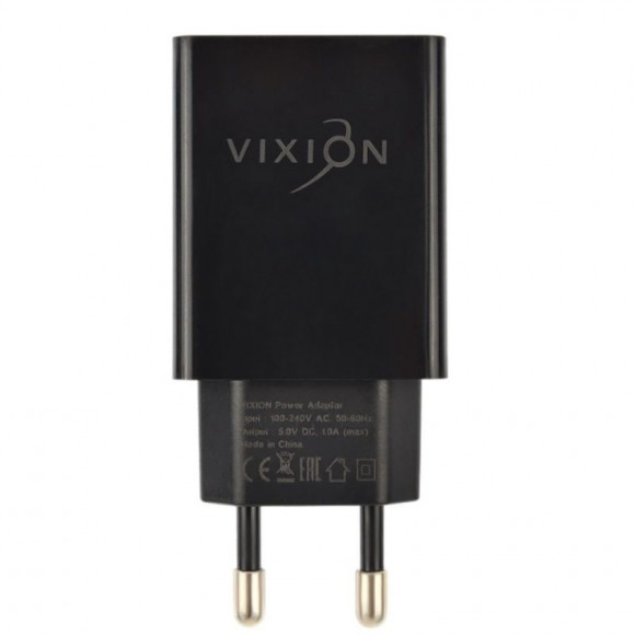 Сетевое зарядное устройство Vixion L4m (1-USB/1A) + MicroUSB кабель, 1м, черный Сетевое зарядное устройство Vixion L4m (1-USB/1A) + MicroUSB кабель, 1м, черный