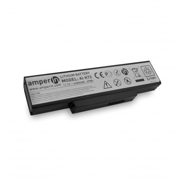 Аккумулятор (батарея) Amperin AI-K72 для ноутбука Asus K Series, 11.1В, 4400мАч, 49Wh