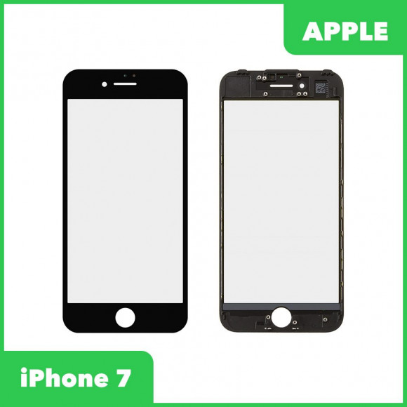 Стекло для переклейки дисплея Apple iPhone 7, в сборе с рамкой, черный