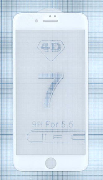 Защитное стекло 4D для Apple iPhone 7, 8 Plus белое Защитное стекло 4D для Apple iPhone 7, 8 Plus белое