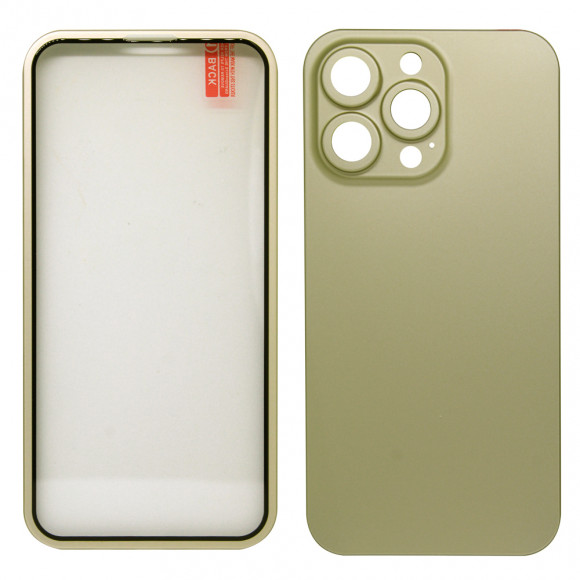 Защита 360° стекло + чехол для Apple iPhone 13 Pro, золотой