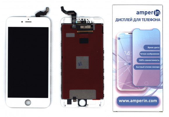 Дисплей Amperin для Apple iPhone 6S Plus в сборе с тачскрином (IPS) белый Дисплей Amperin для Apple iPhone 6S Plus в сборе с тачскрином (IPS) белый