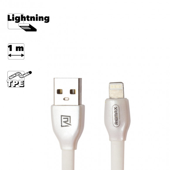 USB Дата-кабель Remax Laser Data Cable RC-035i для Apple 8-pin, 1 метр, белый