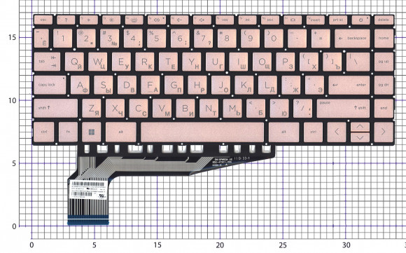 Клавиатура для ноутбука HP Pavilion Aero 13, серебристая с подсветкой Клавиатура для ноутбука HP Pavilion Aero 13, серебристая с подсветкой