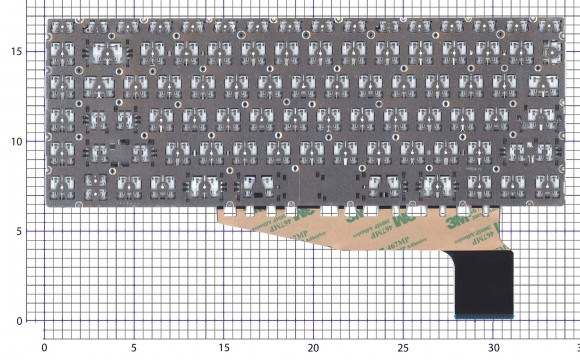 Клавиатура для ноутбука HP Pavilion Aero 13, серебристая с подсветкой Клавиатура для ноутбука HP Pavilion Aero 13, серебристая с подсветкой