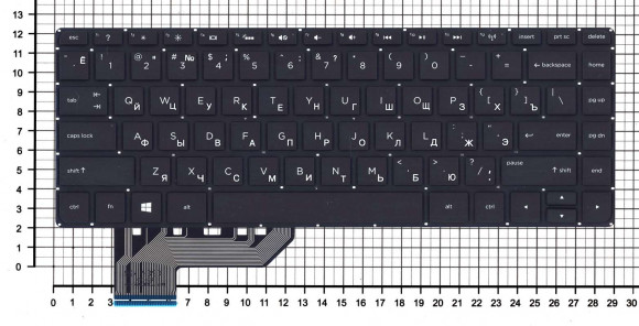 Клавиатура для ноутбука HP Envy 14-K, черная с подсветкой