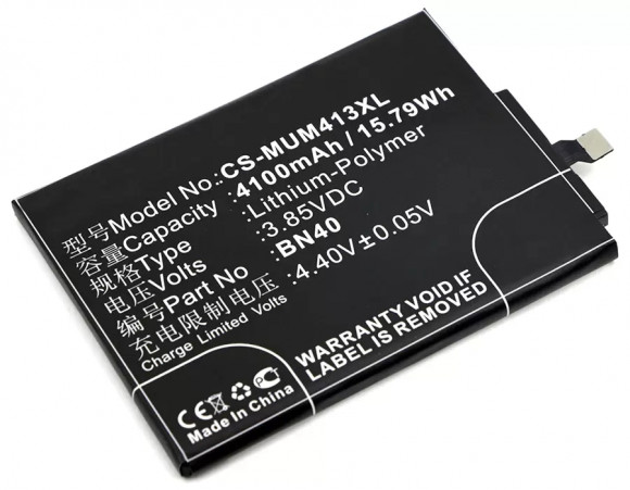 Аккумулятор CS-MUM413XL, BN40 для Xiaomi Redmi 4 Pro, 3.85В, 4100мАч, 15.79Wh