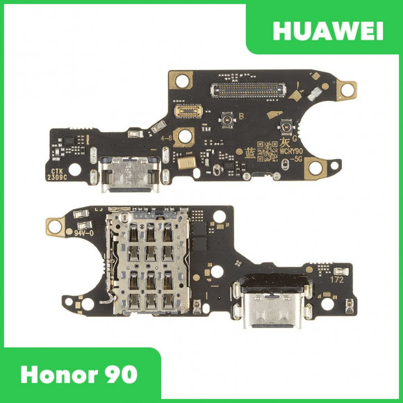 Системный разъем (разъем зарядки) для Huawei Honor 90 (REA-NX9), микрофон