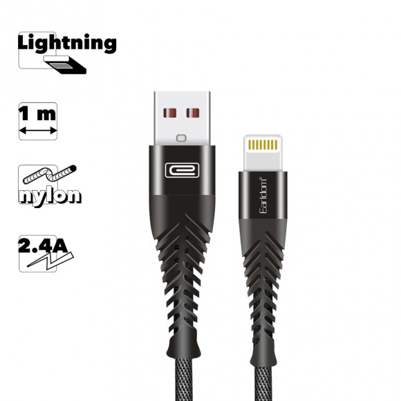 USB кабель Earldom EC-061I Apple 8-pin, 1 метр, черный