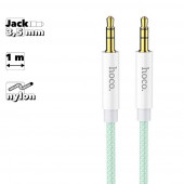Аудиокабель Hoco UPA19 3.5мм, 1м, нейлон, зеленый
