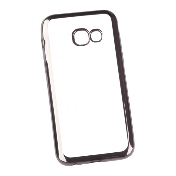 Чехол силиконовый "LP" для Samsung Galaxy A3 2017 (A320F) TPU (прозрачный с черной хром рамкой) (европакет)