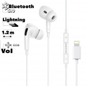 Гарнитура Borofone BM30 Pro Original Lightning 8-pin, вставная, 1.2м, белый