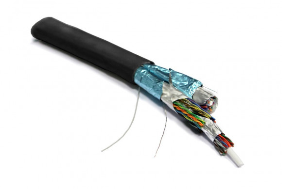 FTP50-C5-SOLID-OUTDOOR Кабель витая пара F/UTP, категория 5, 50 пар (24AWG), одножильный (solid), общий экран - лента из алюминиево-полиэстерной фольг