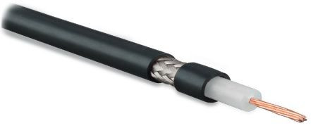 COAX-RG58-500 (500 м) Кабель коаксиальный RG-58, 50 Ом, жила - 20 AWG, внешний диаметр 4.95мм, PVC, черный Hyperline