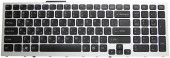 Клавиатура для ноутбука ноутбука Sony Vaio VPC-F11 VPC-F12 VPC-F13 VPC-F11M1EH, черная с серебристой рамкой Клавиатура для ноутбука ноутбука Sony Vaio VPC-F11 VPC-F12 VPC-F13 VPC-F11M1EH, черная с серебристой рамкой