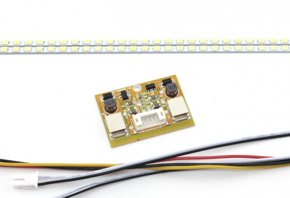 Светодиодная подсветка для 22" 2 линейки 485x3мм + инвертор (комплект)