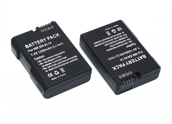Аккумулятор EN-EL14 для фотоаппарата Nikon Cooplix P7000, 7.4В, 1150мАч