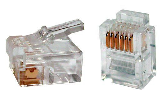 PLUG-6P6C-P-C2-100 Телефонный разъем RJ-12(6P6C) (3 µ"/ 3 микродюйма) (100 шт) Hyperline