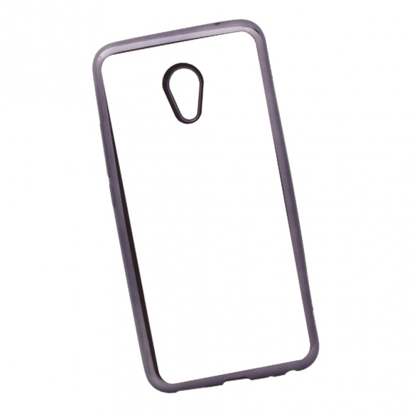Чехол силиконовый "LP" для Meizu MX6 TPU (прозрачный с черной хром рамкой)
