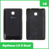 Задняя крышка корпуса для LG Optimus L3 II Dual, черная Задняя крышка корпуса для LG Optimus L3 II Dual, черная
