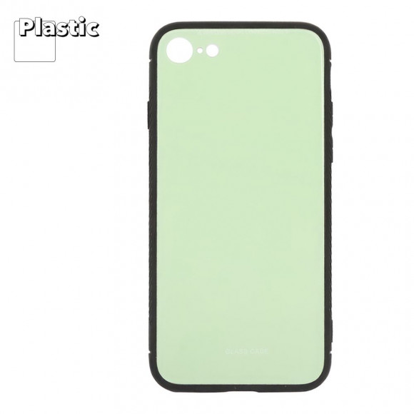 Защитная крышка "LP" для Apple iPhone 7, 8 "Glass Case", салатовое стекло (коробка)