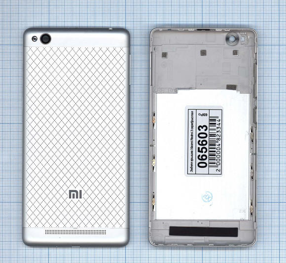 Задняя крышка корпуса для Xiaomi Redmi 3, серебристая