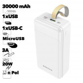 Внешний АКБ BOROFONE BJ19B Incredible 30000mAh, 1хUSB QC3.0, PD20W, 3А, Li-Pol (белый) Внешний АКБ BOROFONE BJ19B Incredible 30000mAh, 1хUSB QC3.0, PD20W, 3А, Li-Pol (белый)