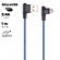 USB кабель "LP" MicroUSB Г-коннектор оплетка леска (синий, блистер)