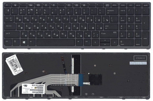 Клавиатура для ноутбука HP ZBook 15 G3, 17 G3, черная с подсветкой с указателем