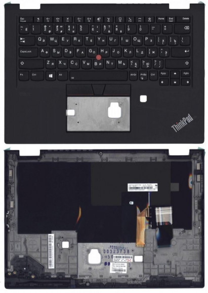 Клавиатура для ноутбука Lenovo ThinkPad X13 Yoga Gen 1 топкейс, с разбора