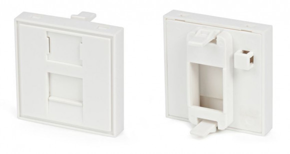 SIP2-1K-M45-45 Вставка 45x45 на 1 кейстоун, со шторкой, маркировкой, белая, Hyperline