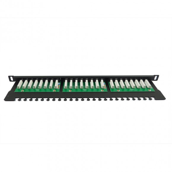 Коммутационная патч-панель BNH, 19", 0,5HU, портов: 24 х RJ45, кат. 5е, универсальная, неэкр., цвет: чёрный, (B100.0.5-24-5E-UNB)